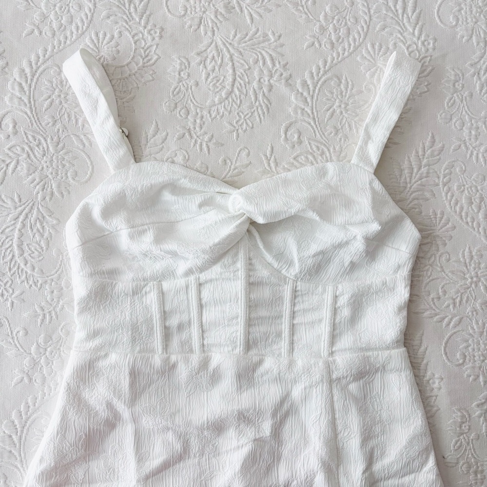 Nwot Lulus Elevated Composure White Jacquard Bust… - image 3